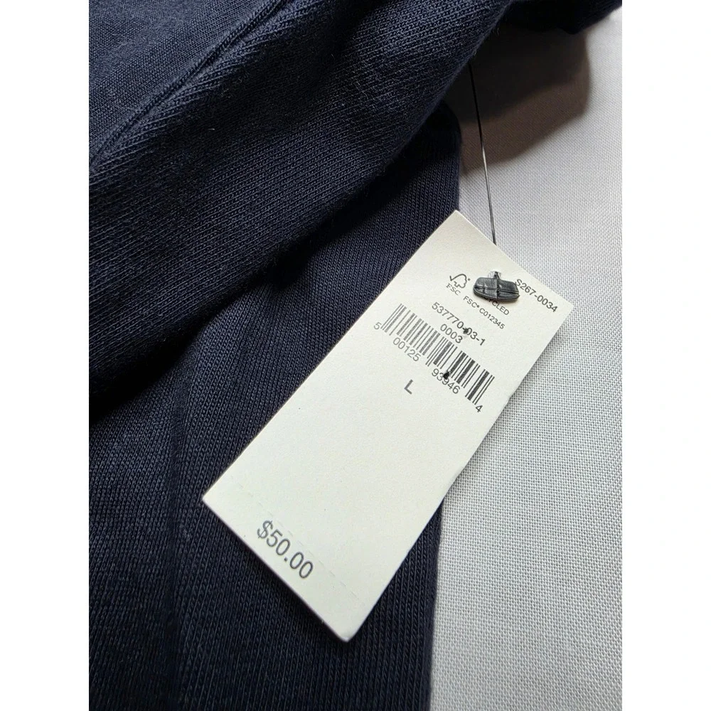 Banana Republic Signature Midweight Shirt Men Large Navy Henley Neck Relaxed Fit